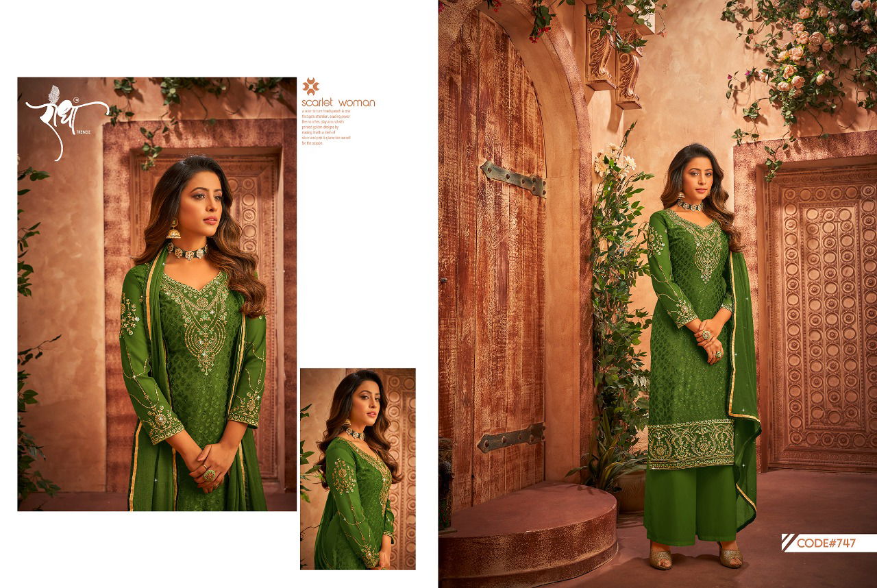 Classic Brasso By Radha 741-746 Wedding Salwar Suit Catalog